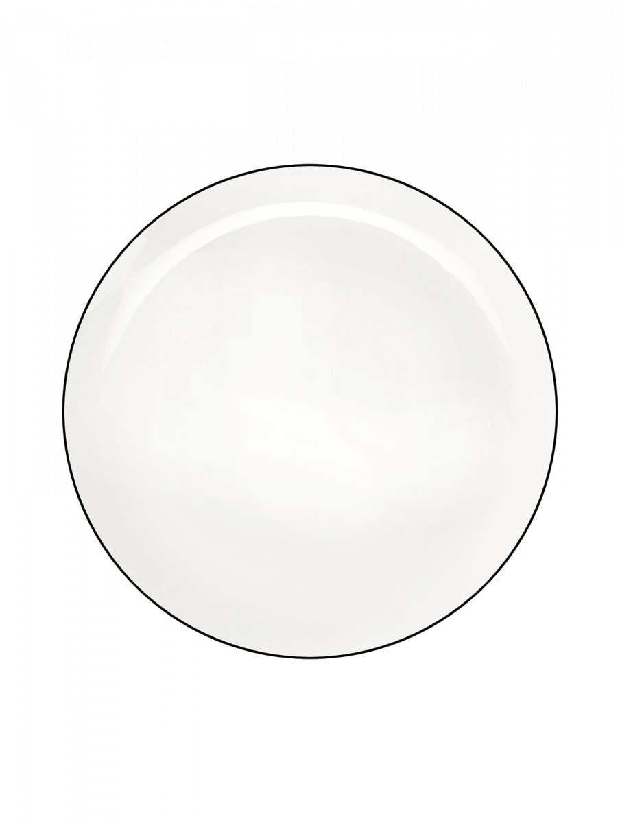 Assiette Creuse Porcelaine 22cm - Ligne Noire - Pour Pâtes, Soupes - Blanc