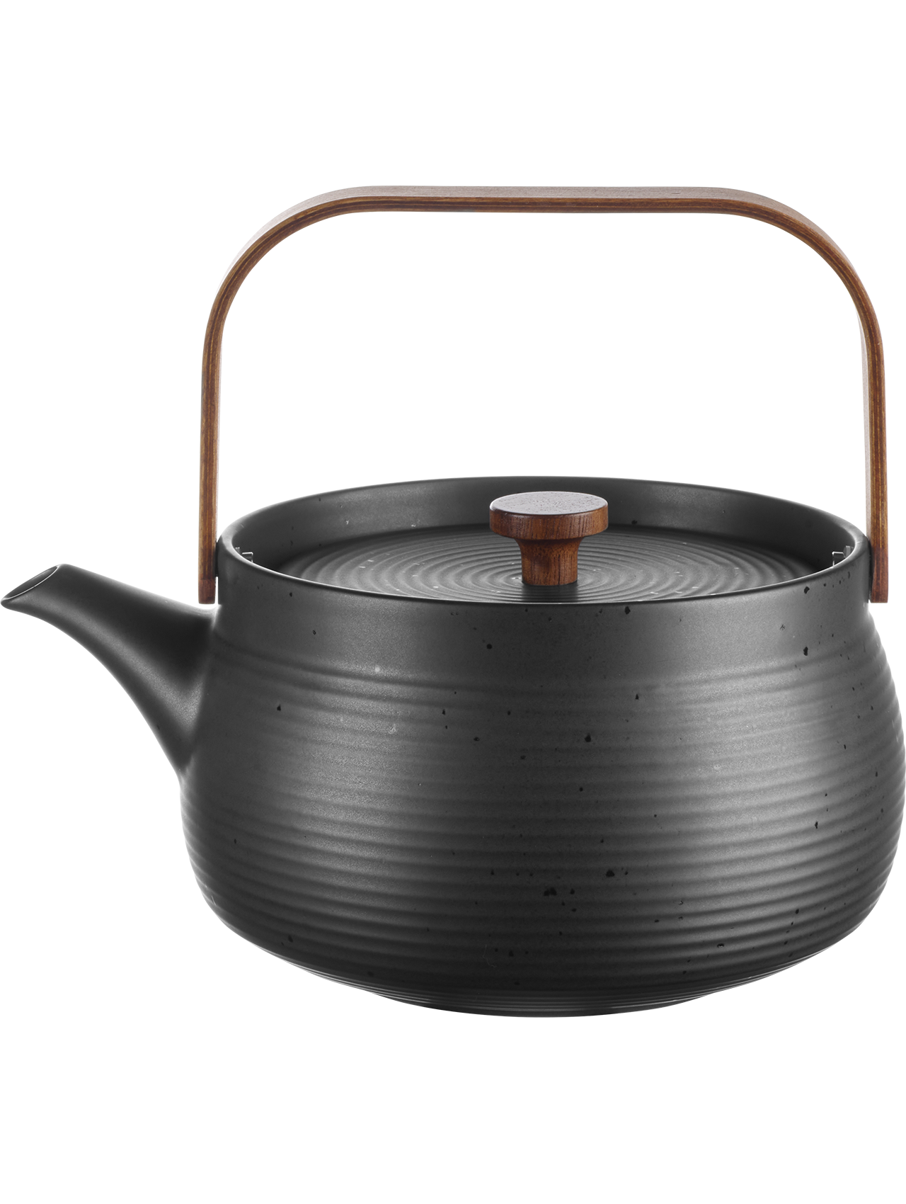 teekanne mit Holzgriff, black