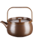 teapot with wooden handle, brown