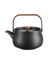 teapot with wooden handle, black