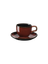espressotasse mit unterteller, rusty red