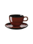 kaffeetasse mit unterteller, rusty red