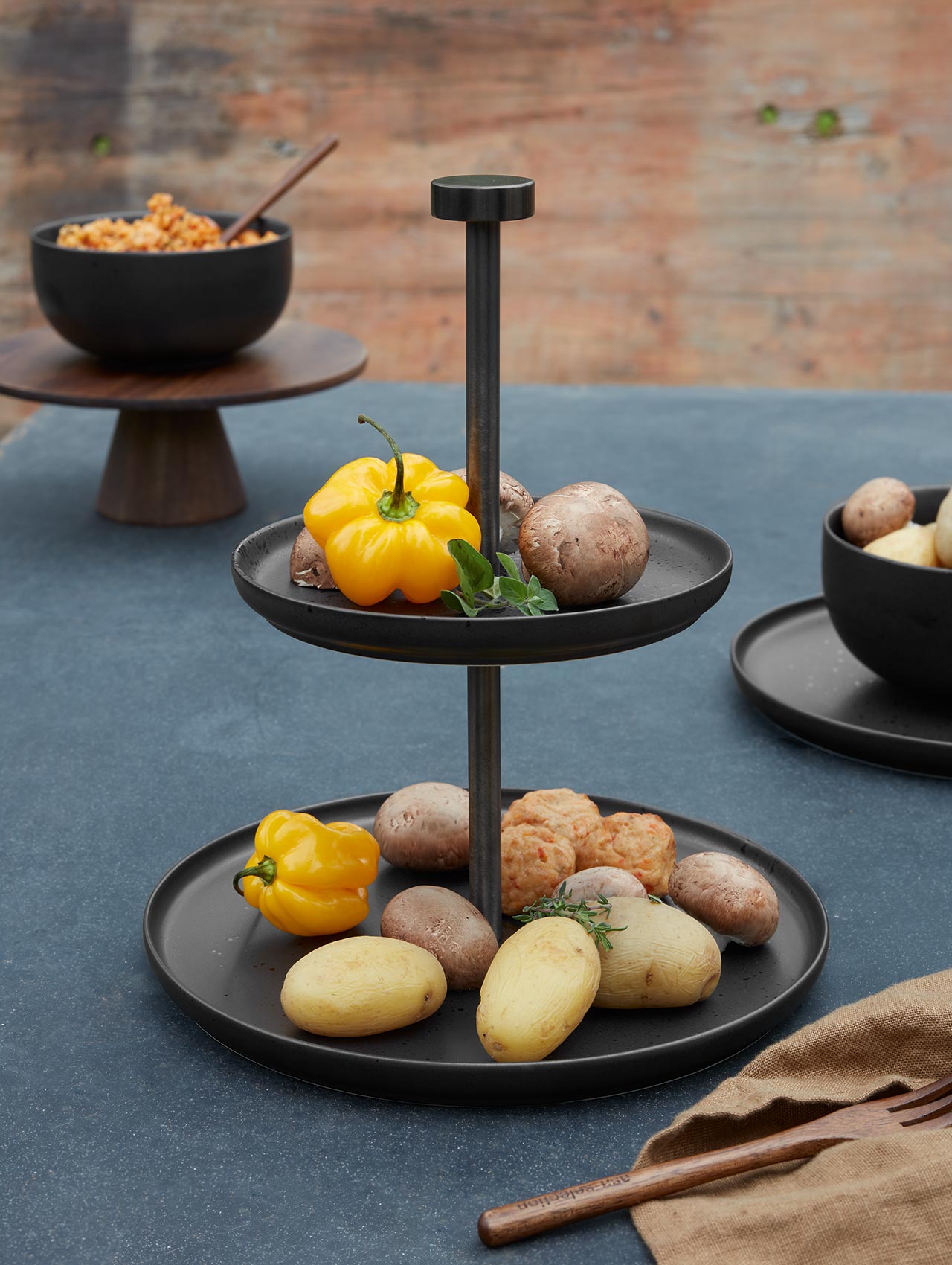 à Table Etagere 2-stufig, Metall, 28 Cm Hoch – Platzsparende Servierplatte Für Teller Oder Deko