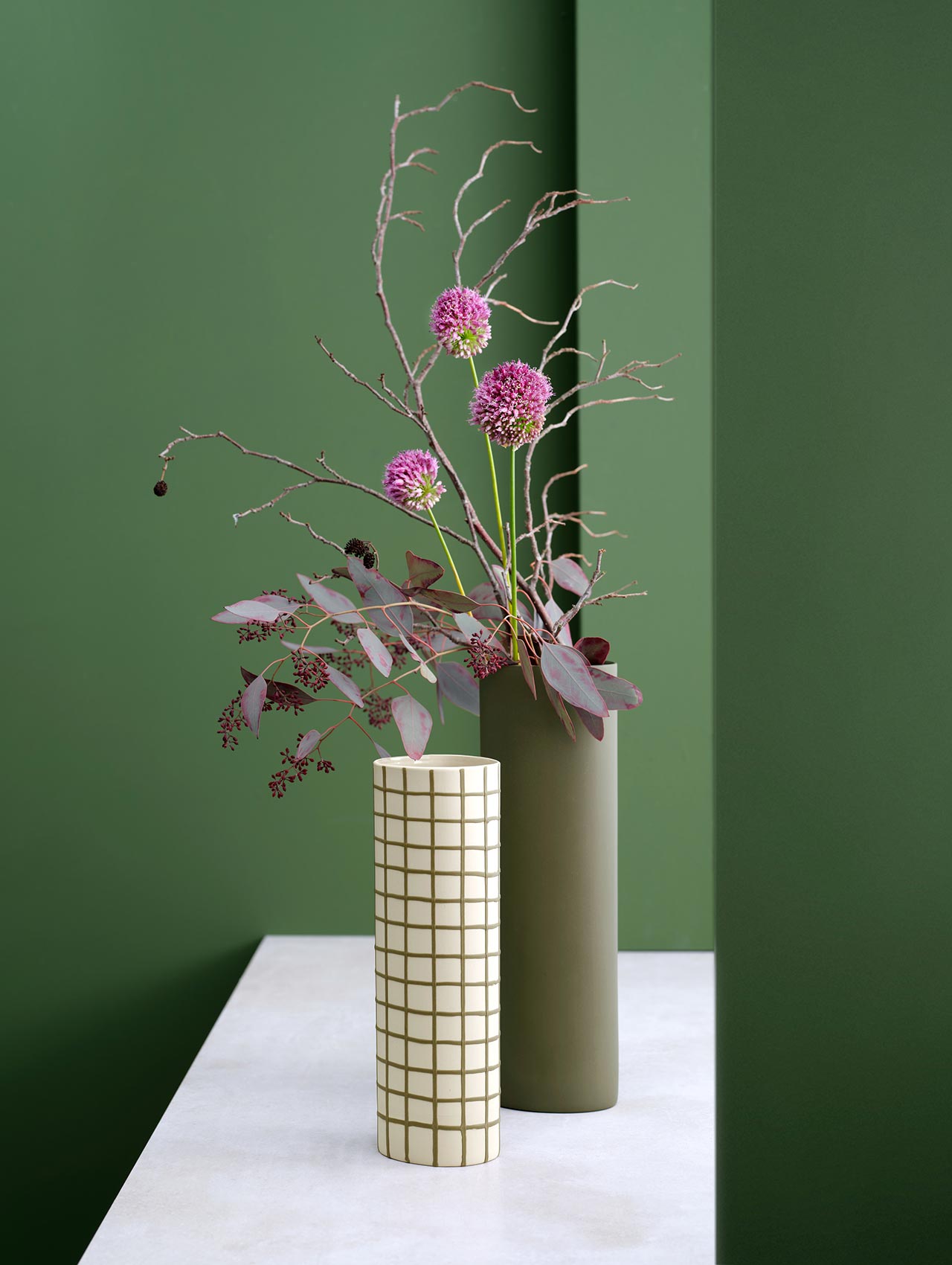 Lines & squares vase olive 30 cm – ASA Selection
