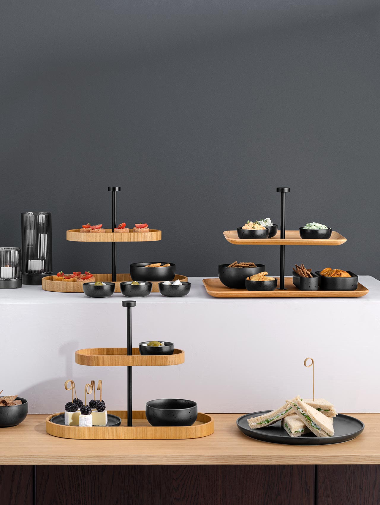 ASA Selection ligne noire Etagere 2-stufig für Dessertteller, 21 cm